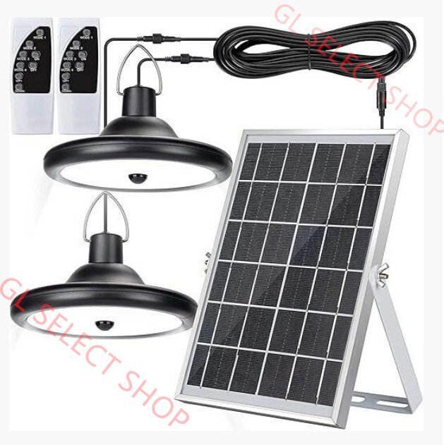 分離型 2灯ソーラーライト ペンダントライト センサーライト 4つ知能モード 太陽光発電 人感センサー 電気代不要 リモコン付き IP65防水拍卖