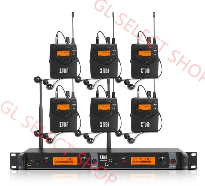 ワイヤレスインイヤーモニターシステム、ワイヤレスIEMシステムイヤホンヘッドフォン、UHF FMおよび100m伝送距離 (A1211)拍卖