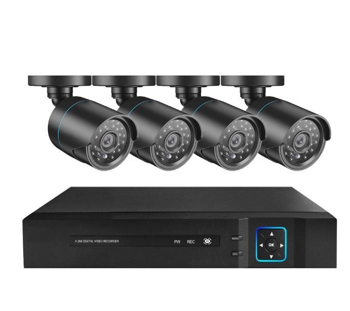 2025最新モデル*防犯カメラセット4台カメラ 500万画素 屋外IP66防水 遠隔監視&動体検知 暗視撮影 AHDセット ハードディスク付き(A265)拍卖