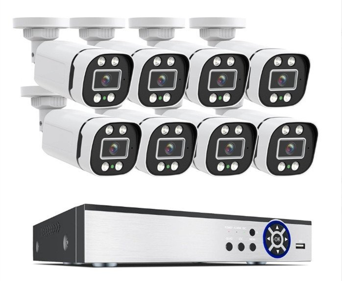 2025最新モデル*防犯カメラセット8台カメラ 500万画素 屋外IP66防水 遠隔監視&動体検知 暗視撮影 AHDセット ハードディスク付き(A495)拍卖