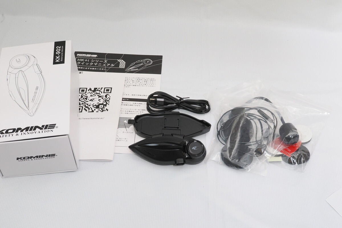 未使用品 KOMINE バイク用 インカム KK-902 フルフェイス ジェットヘルメット対応 インターコム 4人同時通話 通信距離1000m コミネ拍卖