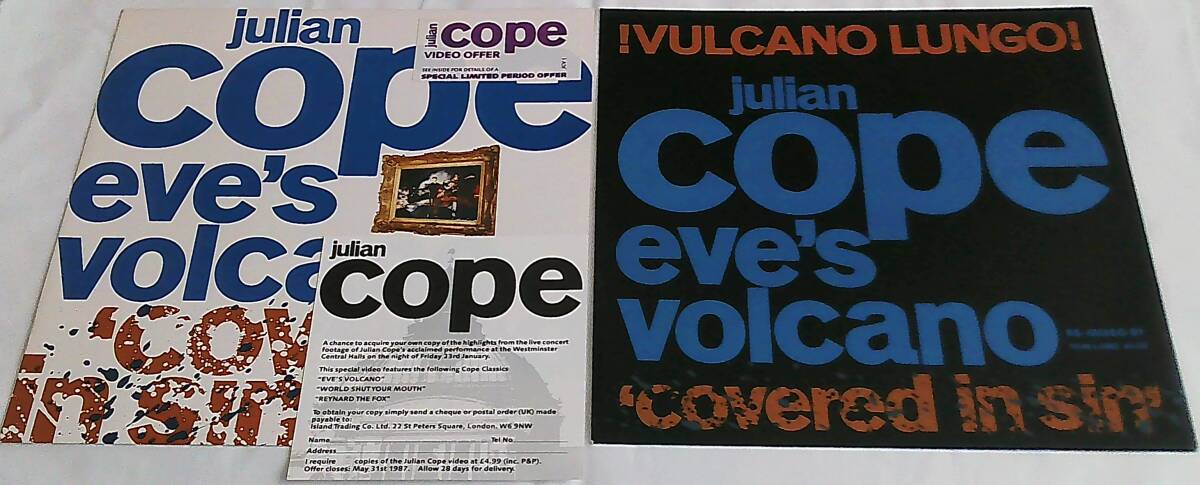 Julian Cope UK盤 12incシングル Eve's Volcano (Covered In Sin) + Vulcano Lungo! 2枚セット 1987年 ジュリアン・コープ拍卖