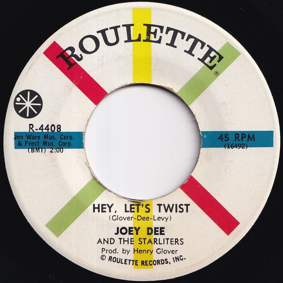 Joey Dee And The Starliters Hey, Let's Twist / Roly Poly Roulette US R-4408 212653 R&B R&R レコード 7インチ 45拍卖