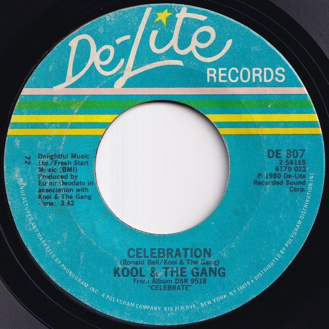 Kool & The Gang Celebration / Morning Star De-Lite US DE 807 212624 SOUL DISCO ソウル ディスコ レコード 7インチ 45拍卖