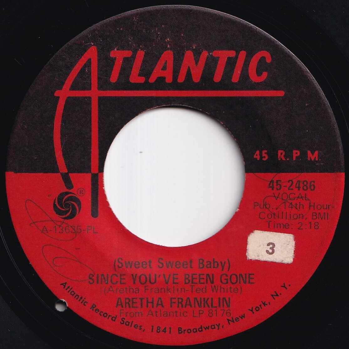 Aretha Franklin Since You've Been Gone / Ain't No Way Atlantic US 45-2486 212850 SOUL ソウル レコード 7インチ 45拍卖