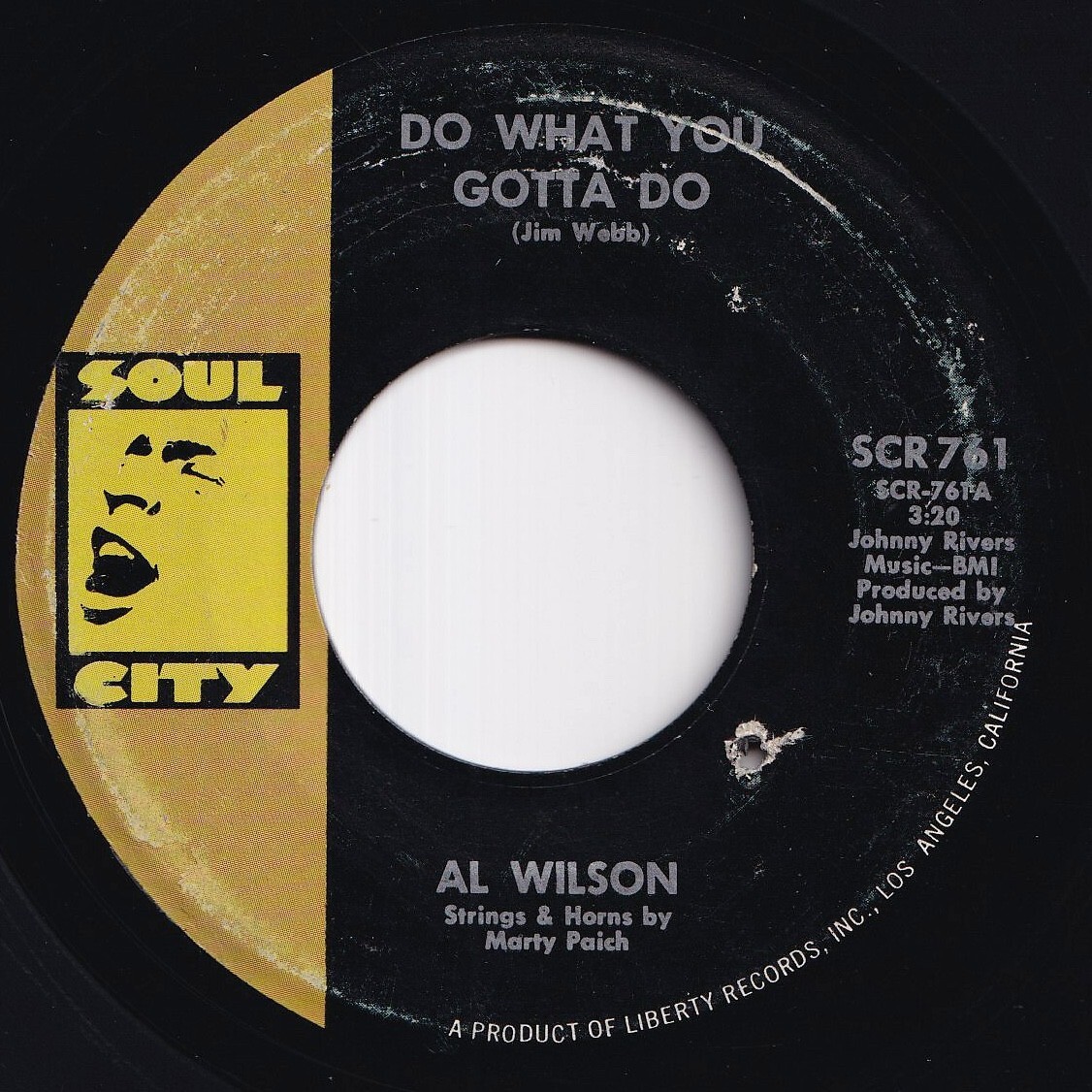 Al Wilson Do What You Gotta Do / Now I Know What Love Is Soul City US SCR 761 212772 SOUL ソウル レコード 7インチ 45拍卖