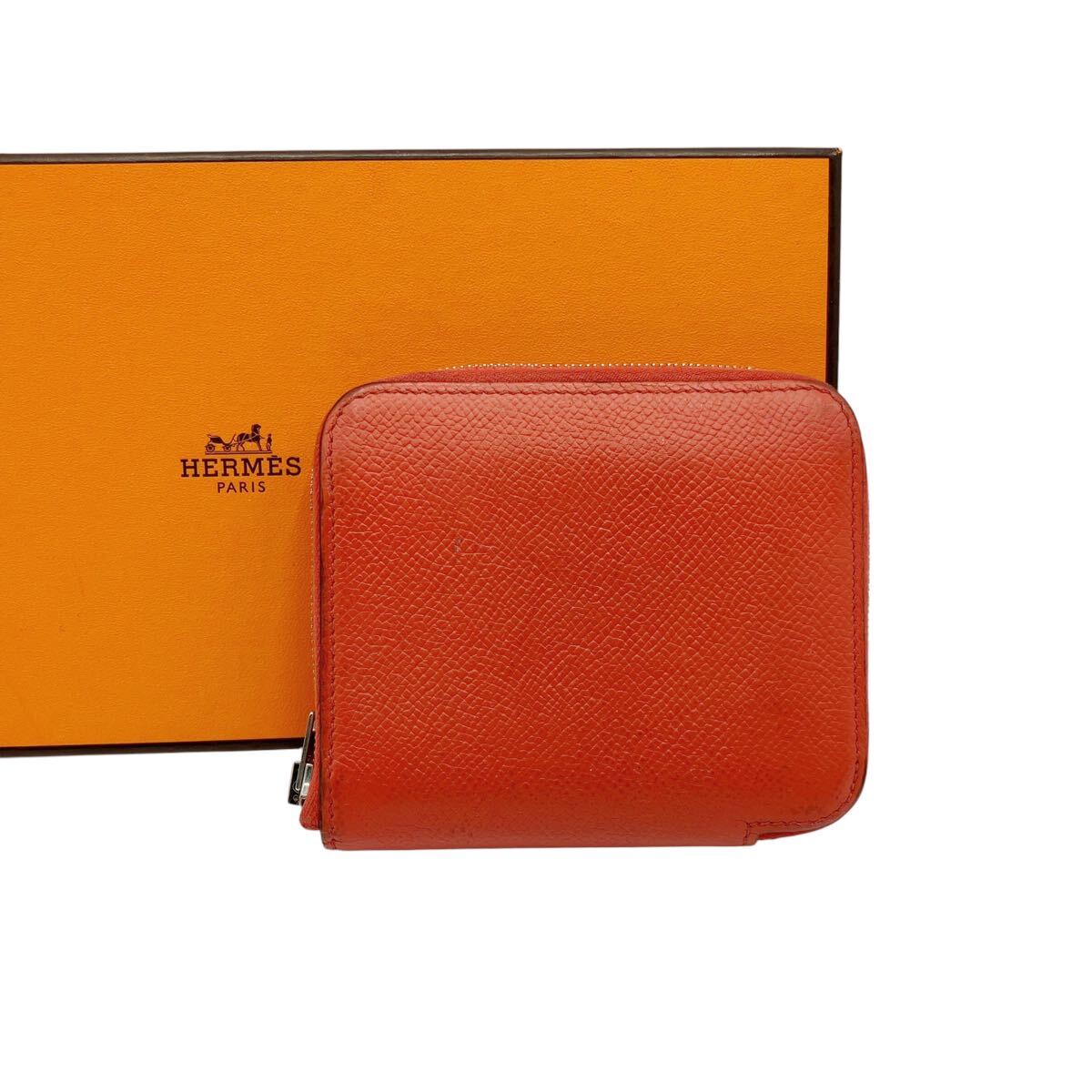 【良品】エルメス HERMES アザップ シルクイン コンパクト ラウンドファスナー ミニ財布 コンパクトウォレット拍卖