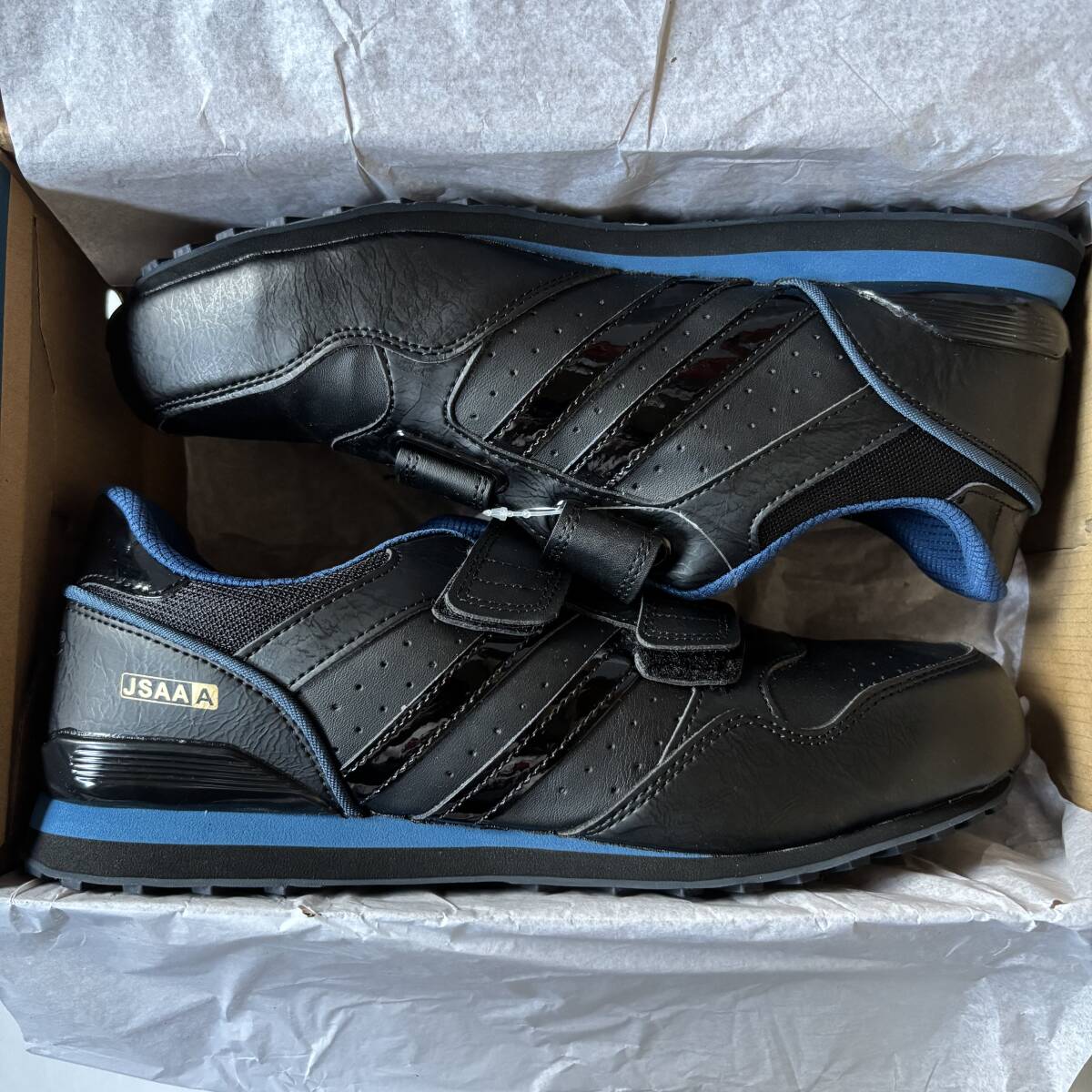 25cm 新品即決 SIMON セーフティシューズ プロテクティブスニーカー シモン 安全靴 作業靴 マジックテープ ブラック ブルー 黒 青拍卖