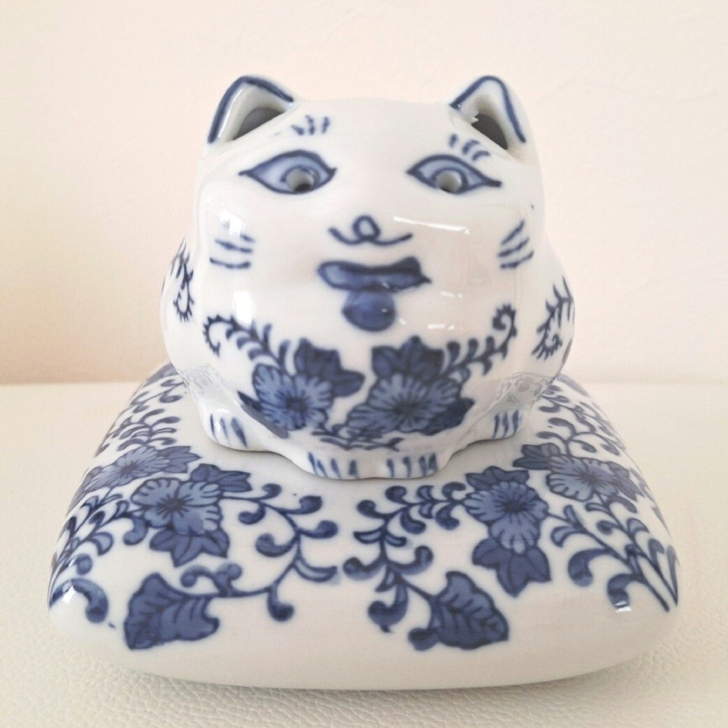 ◆美品◆猫◆香炉◆陶器◆和風◆オブジェ◆拍卖