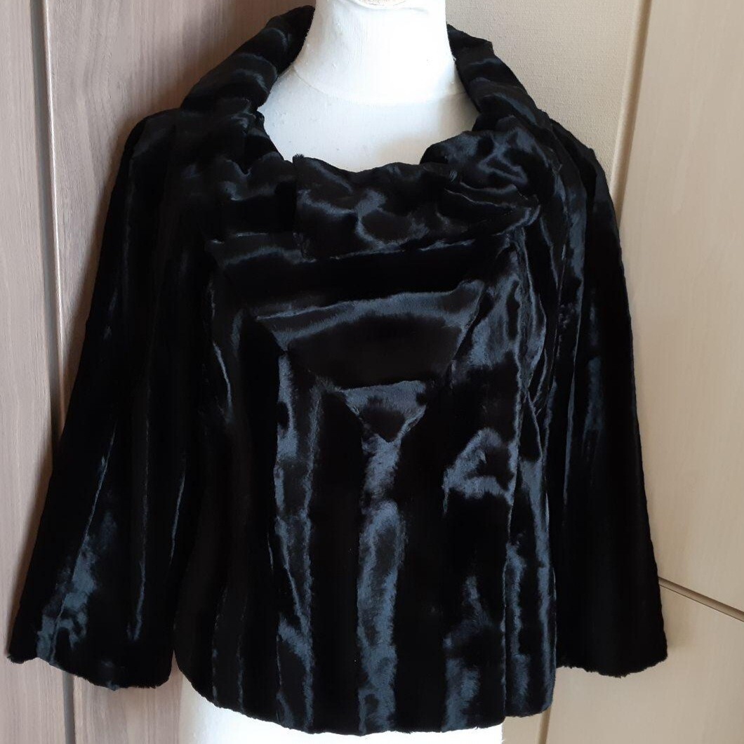 ◆美品◆ZARA◆ボレロジャケット◆ブラックる◆ベロア◆S◆拍卖