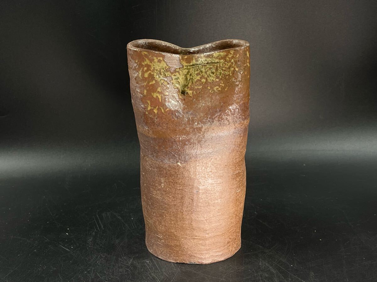 備前焼 花器 華道具 在銘 秋 茶道具 花瓶 花入【博圓】高16cm拍卖