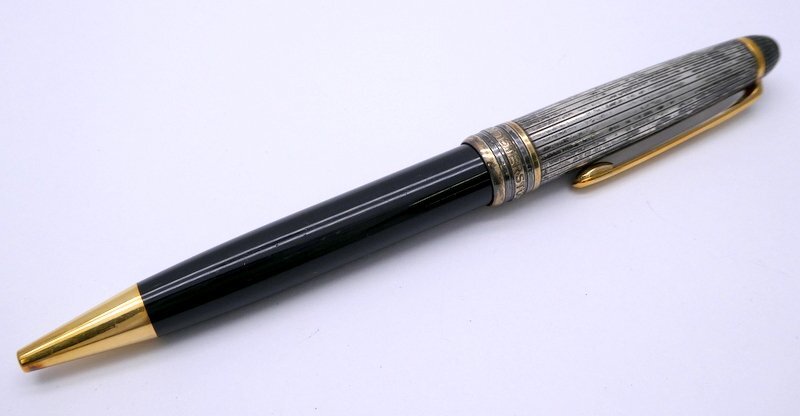 ボールペン MONTBLANC モンブラン マイスターシュテュック ツイスト式 シルバーxブラックxゴールド 925刻印有 筆記用具 文房具 1円~ K0315拍卖