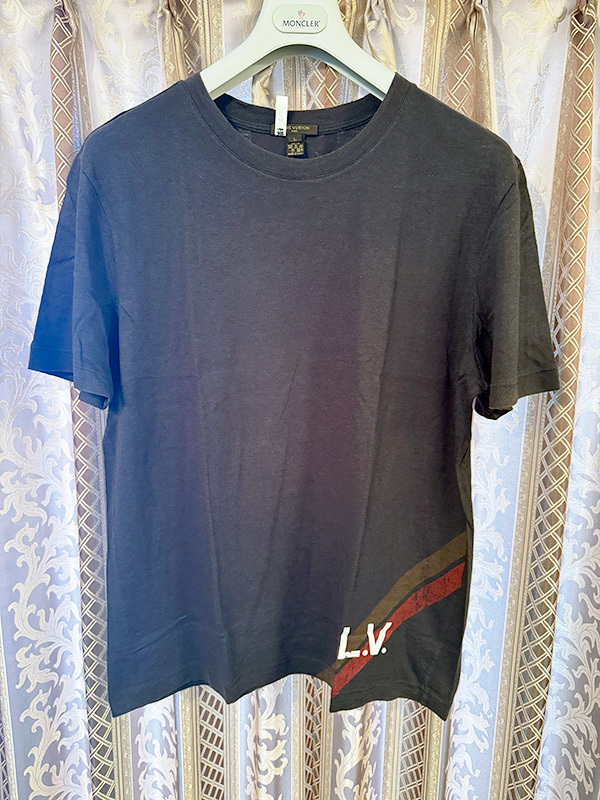 【1円スタート送料無料!】定価15万!! ルイ・ヴィトン Louis Vuitton 半袖 Tシャツ ネイビー L/本物 正規品拍卖