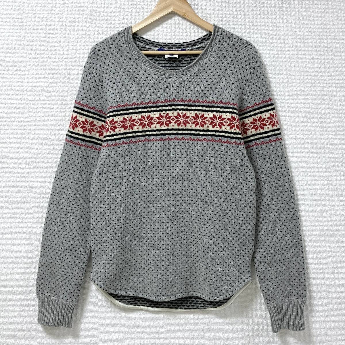 AD2011 JUNYA WATANABE MAN ノルディック柄 ウール ニット セーター グレー系 Lサイズ ジュンヤワタナベマン archive 5090209拍卖