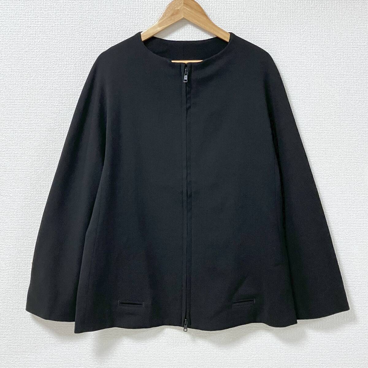90s Yohji Yamamoto Femme ノーカラー ジップ ブルゾン ウール ブラック 黒 Sサイズ ヨウジヤマモト ジャケット VINTAGE archive 5030228拍卖