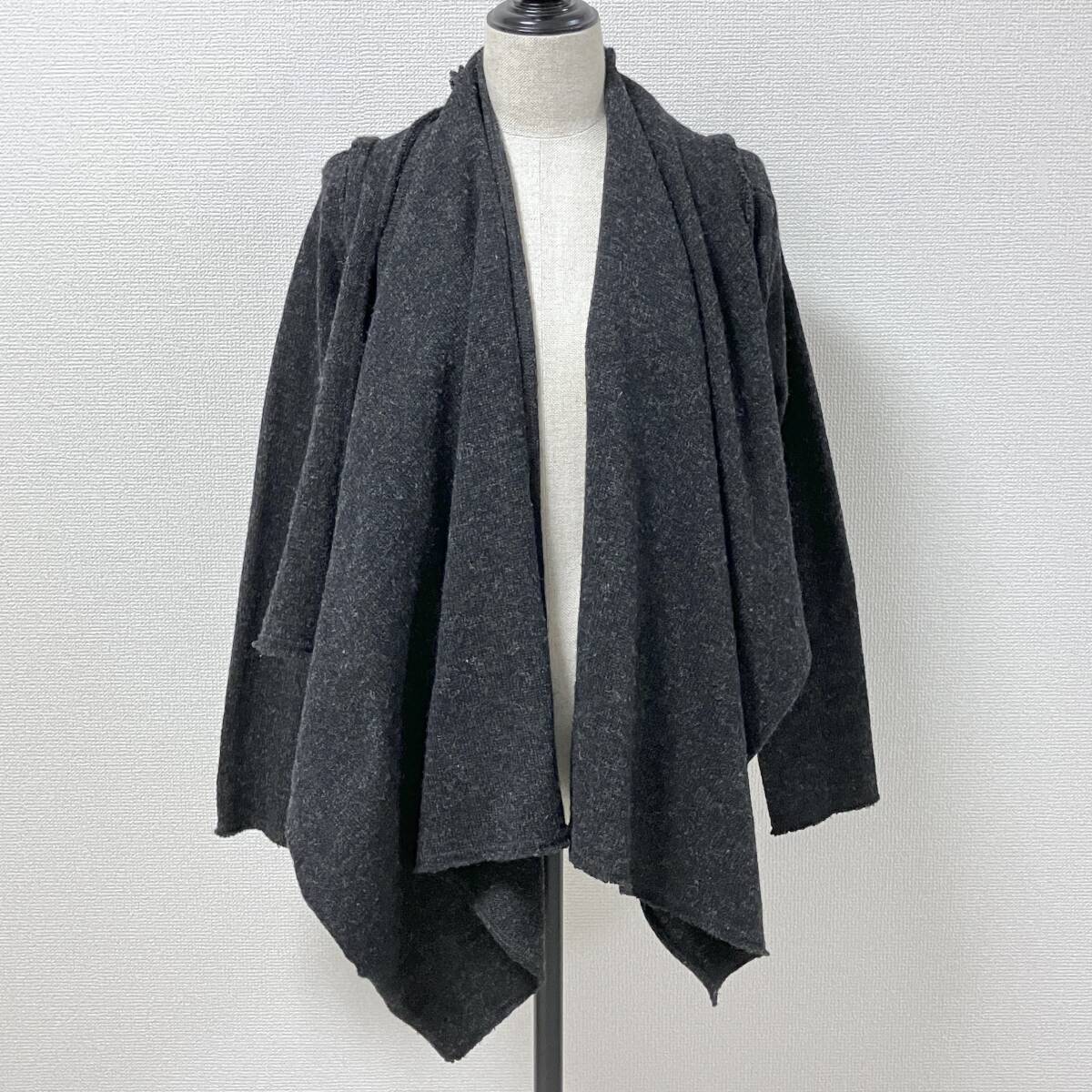 AD2003 COMME des GARCONS スクエア期 変形 ウール ニット カーディガン グレー コムデギャルソン ジャケット VINTAGE archive 5050326拍卖