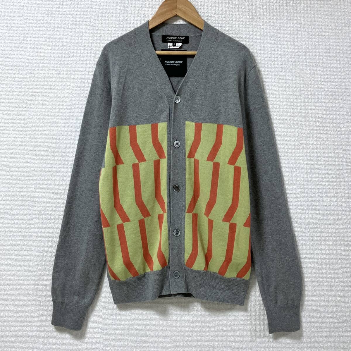 新品未使用品 AD2022 COMME des GARCONS HOMME DEUX ウール ニット カーディガン Mサイズ コムデギャルソンオムドゥ archive 5100035拍卖
