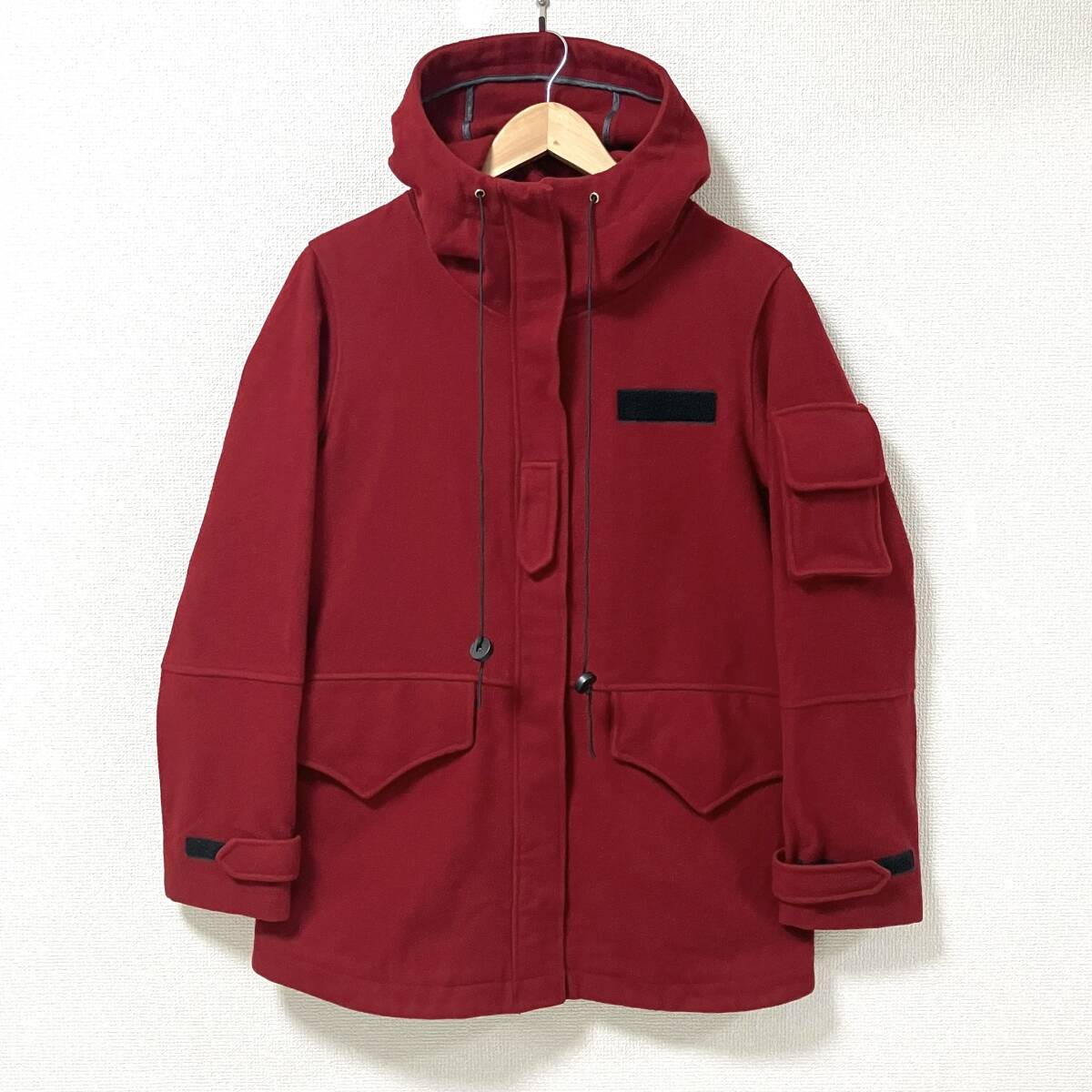 AD2002 JUNYA WATANABE ポリ ウール ジップ フーディ ジャケット 赤 ジュンヤワタナベ ブルゾン ハーフ コート VINTAGE archive 5060550 拍卖
