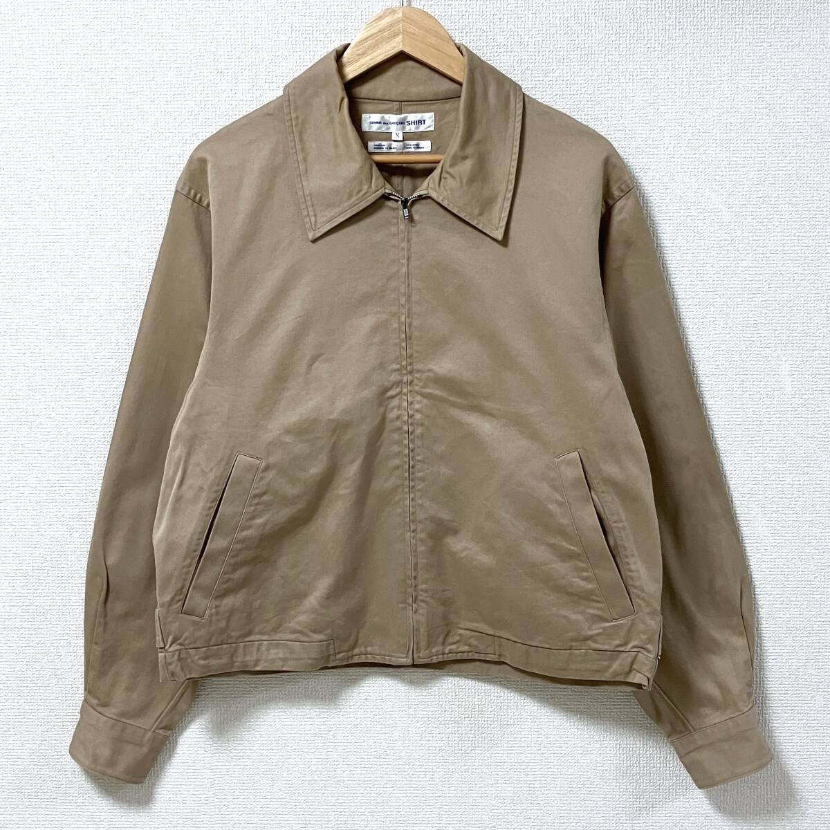 90s COMME des GARCONS SHIRT スイングトップ ベージュ Mサイズ コムデギャルソンシャツ ブルゾン VINTAGE archive 4120189拍卖