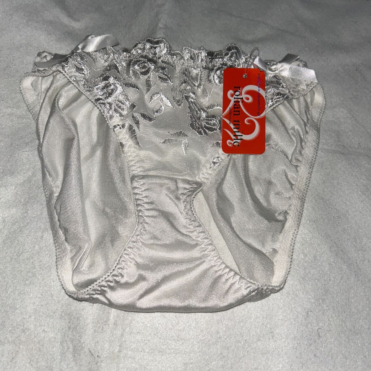 ロリアンミル 廃盤 ショーツ ホワイト ツルツル サテン パンティ 超光沢 さらさら すべすべ拍卖