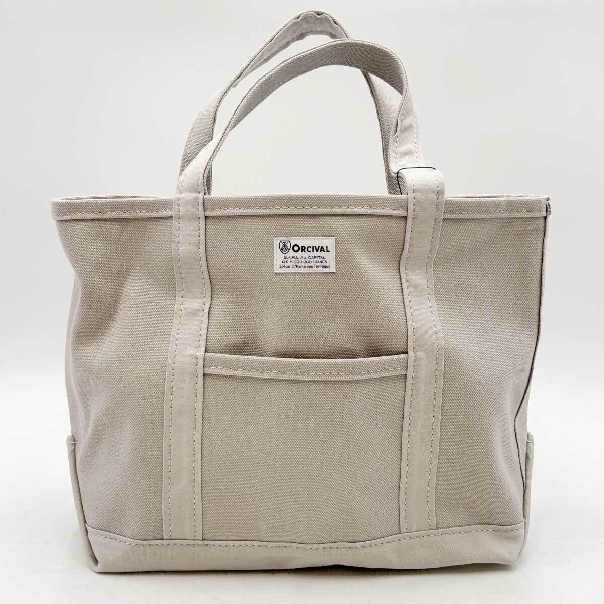 【中古・未使用品】ORCIVAL オーシバル RC-7042 HVC キャンバス トート バッグ M アイスグレー拍卖