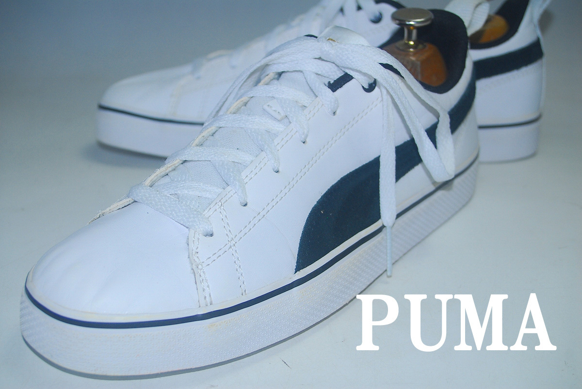 ATX2506/最終価格!他のサイトでも出品中!早い者勝ち!PUMA/プーマ/Court Point SL・白/ホワイト/良品/26.5㎝/US8.5/ロー/圧巻の存在感!拍卖