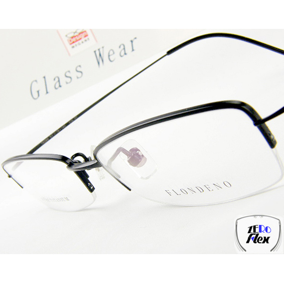★眼鏡一式☆度入レンズ込★designメガネ★【驚きの4g眼鏡】FLONDENO ゼロフレックス Black 度付き/度なし/伊達メガネ/【メガネ通販】拍卖
