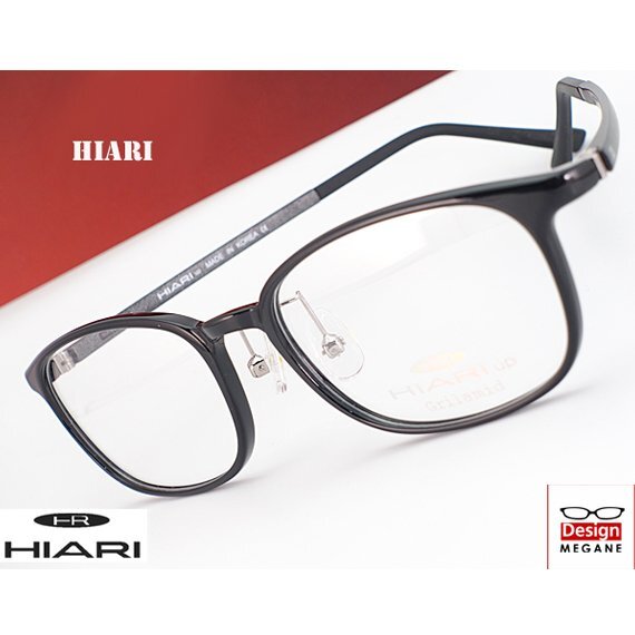 即決★眼鏡一式☆度入レンズ込★designメガネ★ HIARI (ひおり) Eyewear グリルアミドTR-90 Black 度付き/度なし/伊達メガネ【メガネ通販拍卖