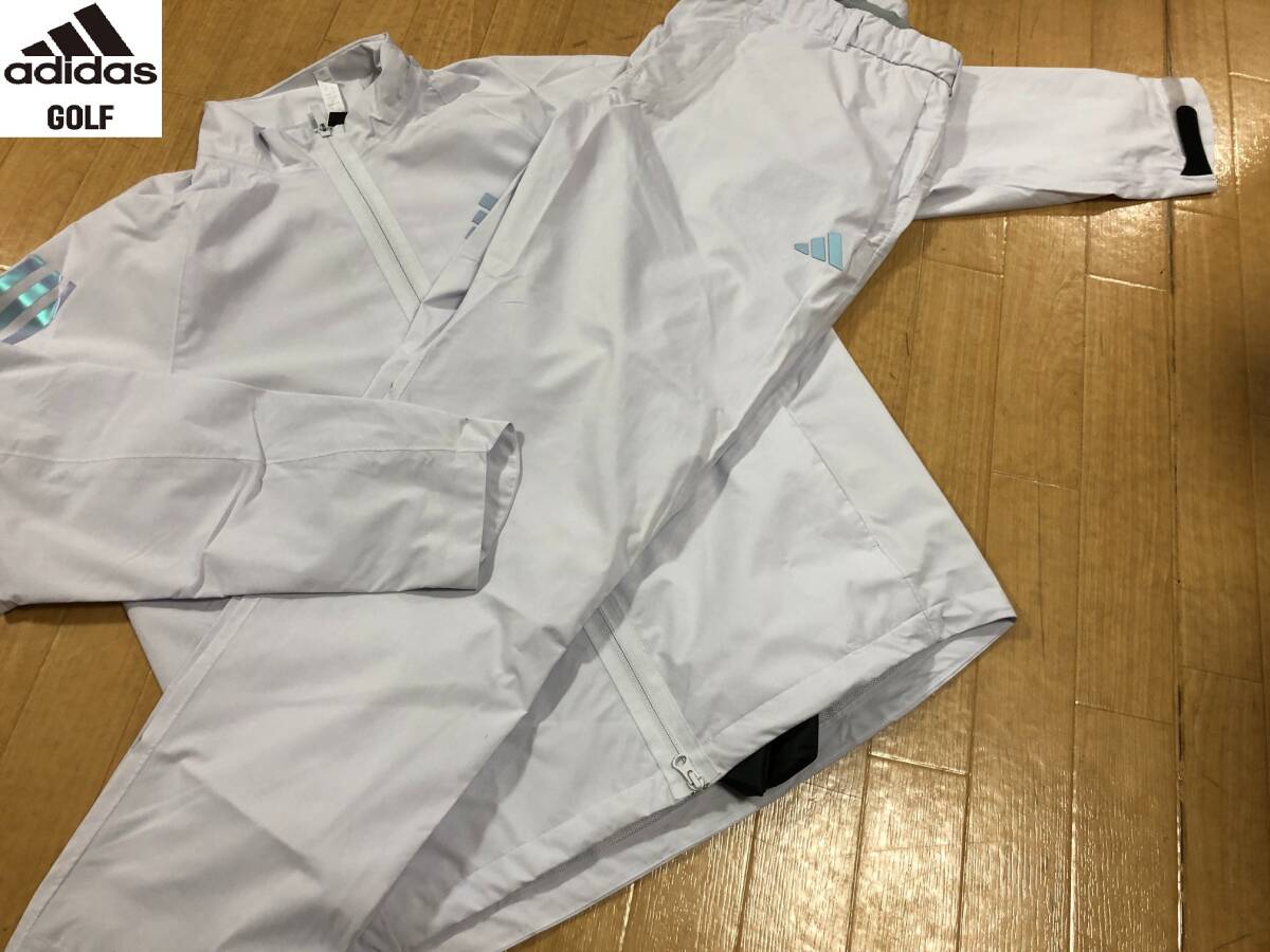 ・スピード発送 新品未使用 adidasGolf(アディダスゴルフ) RAIN.RDY 防水透湿 フルシームテープ加工 レインウェア上下セット EAT92(GY)XL拍卖