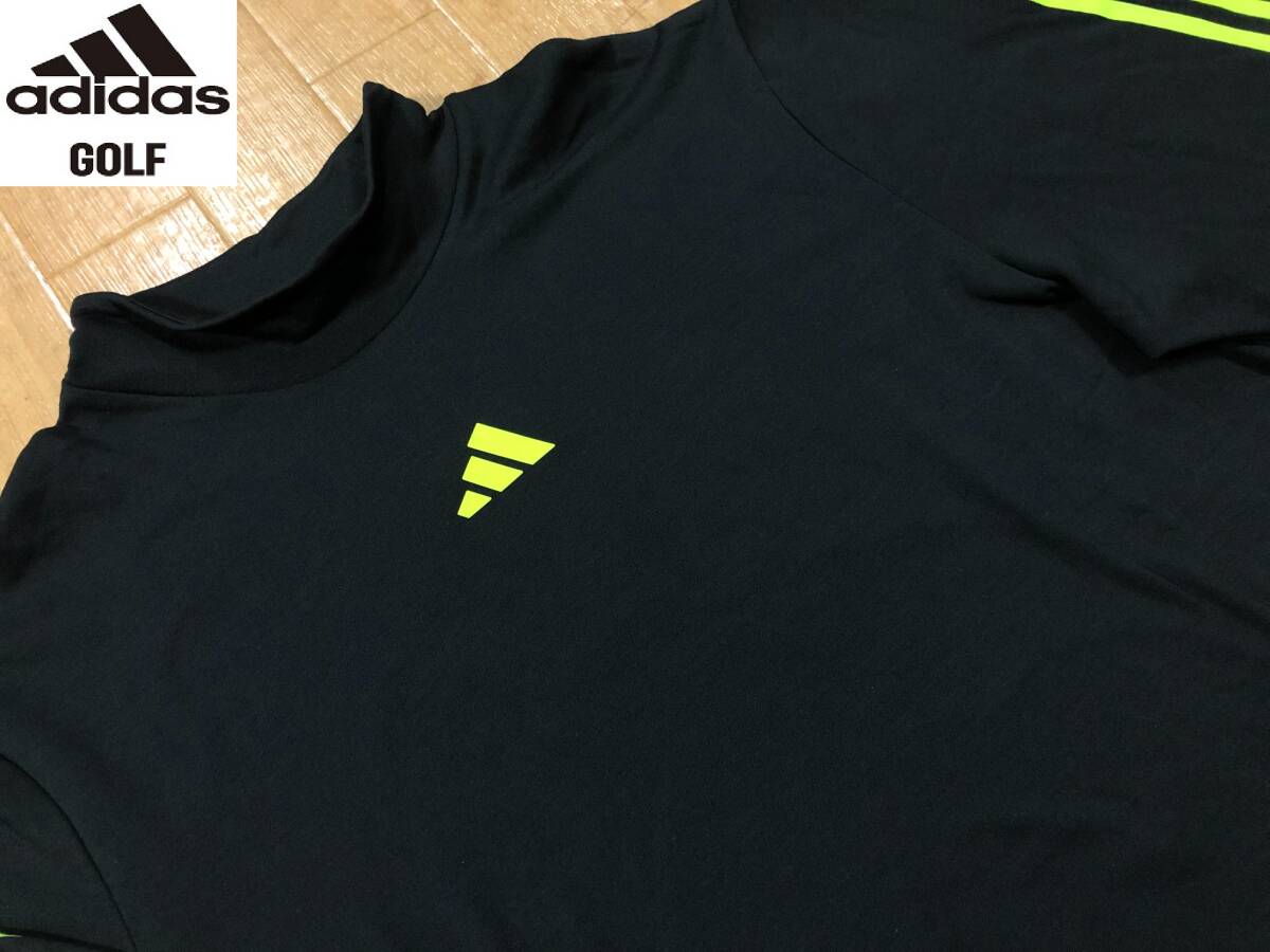 ・スピード発送 新品未使用 adidas Golf(アディダスゴルフ)秋冬 COLD.RDY 吸放湿性 ストレッチ モックネックシャツ KOU72(ブラック)L拍卖
