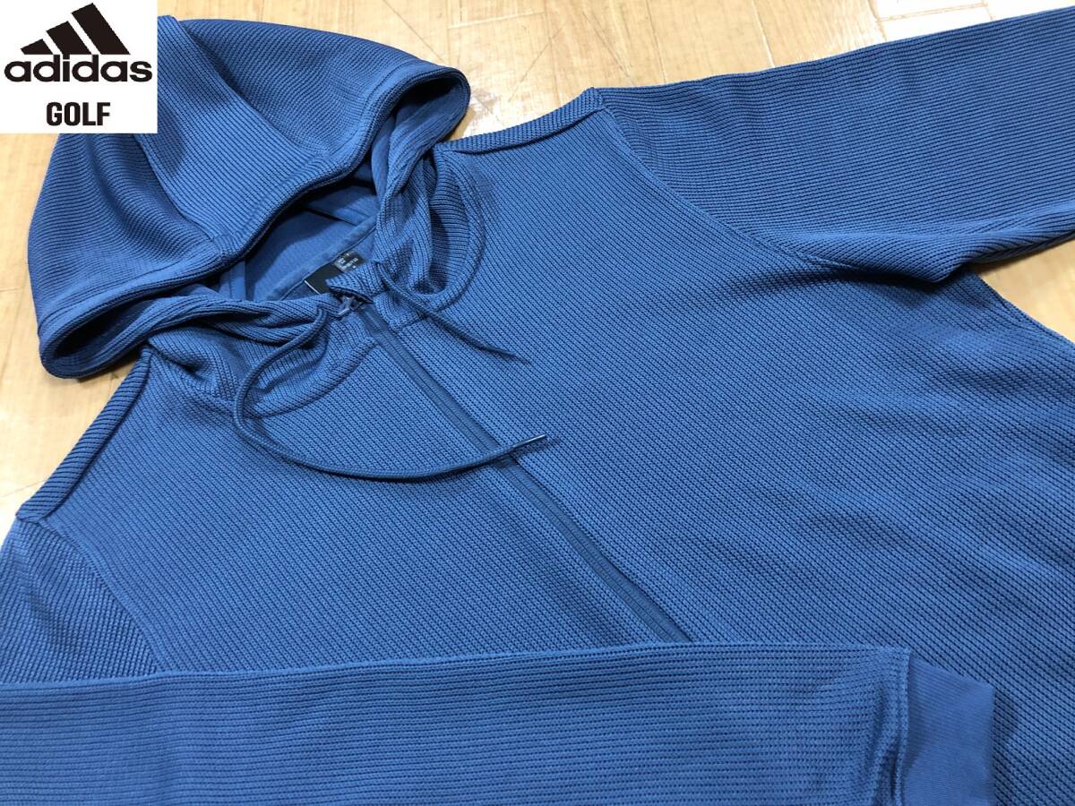 ・スピード発送 新品未使用 adidas Golf(アディダスゴルフ) 秋冬 ストレッチ ソフト生地 フルジップニットジャケト KNV45(ネイビー)XL拍卖