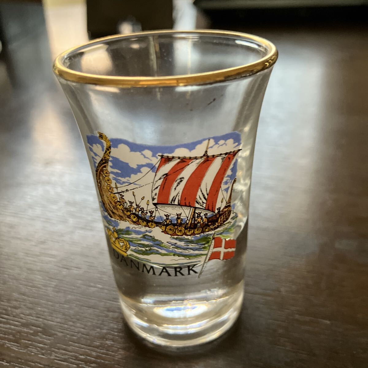 ショットグラス アンティーク デンマーク 金縁拍卖