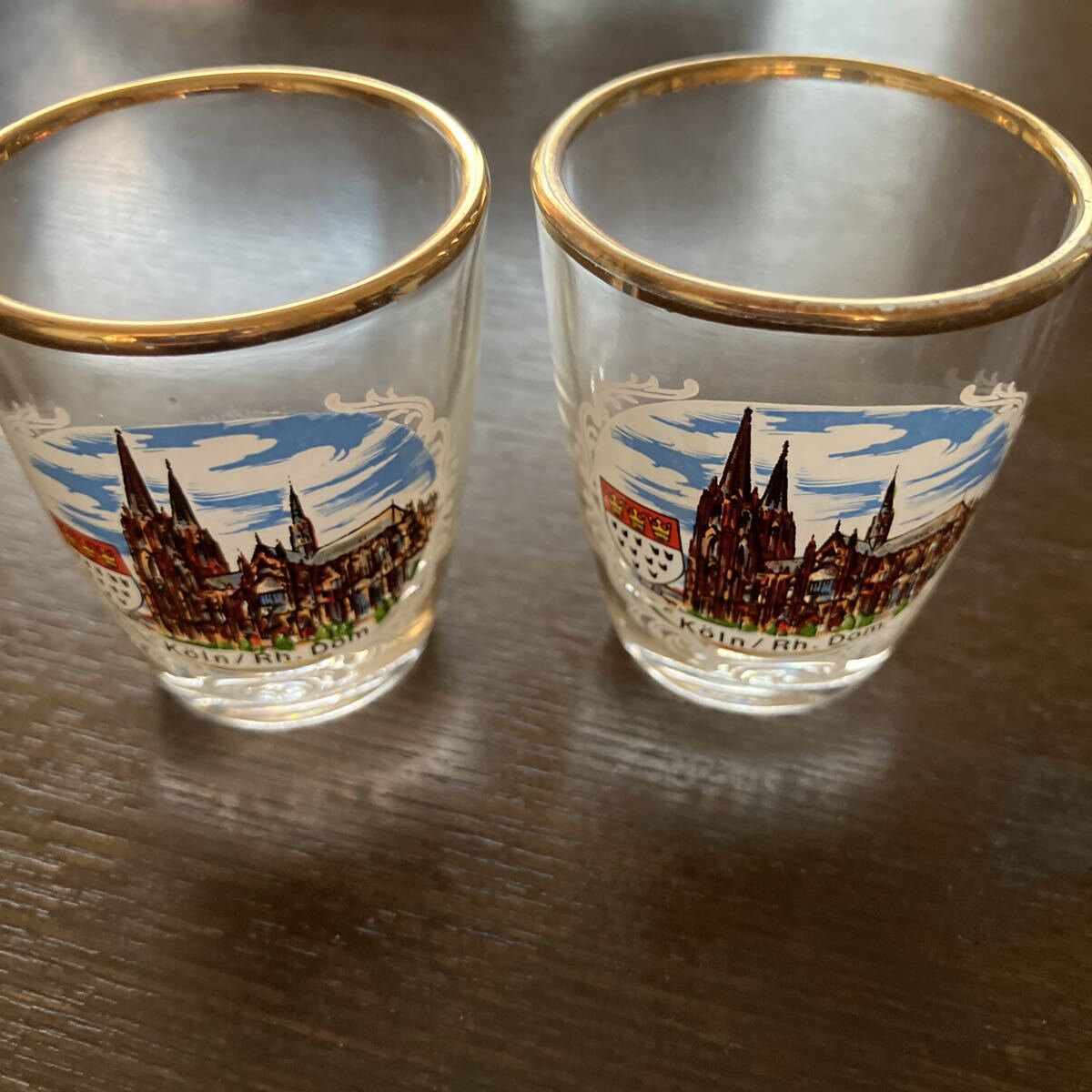 ショットグラス ペア 冷酒グラス 2個セット 金縁拍卖