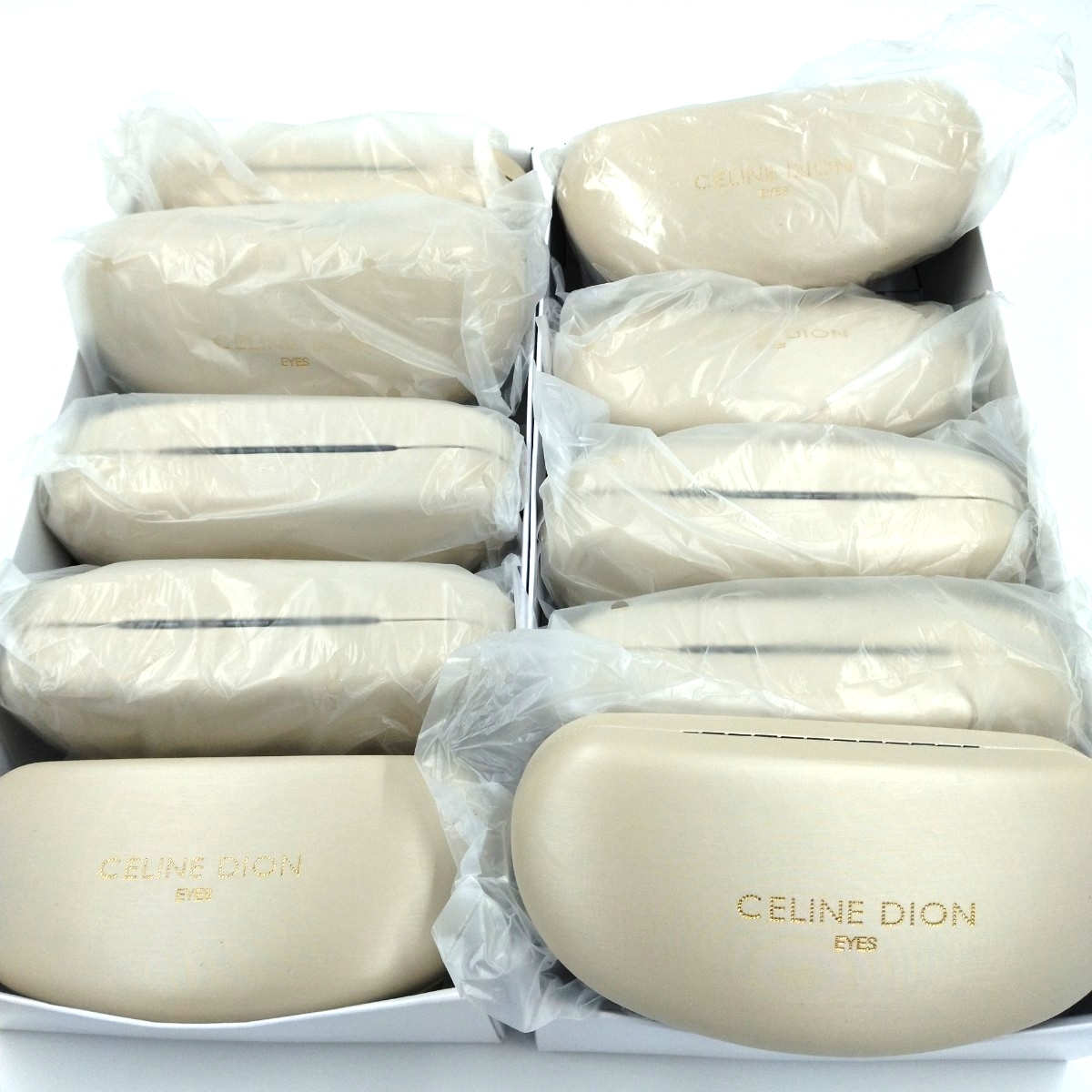 【お得なまとめ売り】CELINE DION セリーヌディオン メガネケース/サングラスケース ベージュ 10個セット 未使用 送料無料 メガネ拭き拍卖