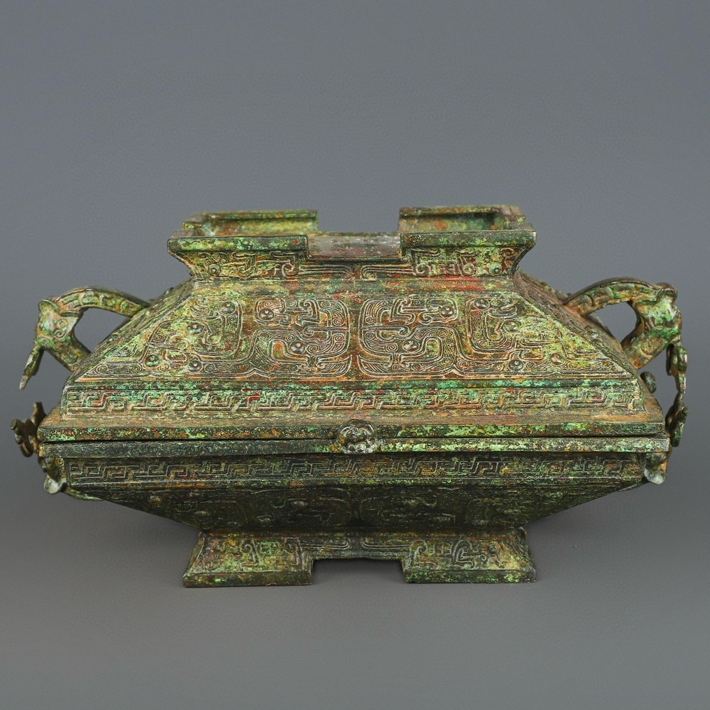 旧 西周 青銅 方普 中国古美術 古賞物 古置物 唐物 K710拍卖