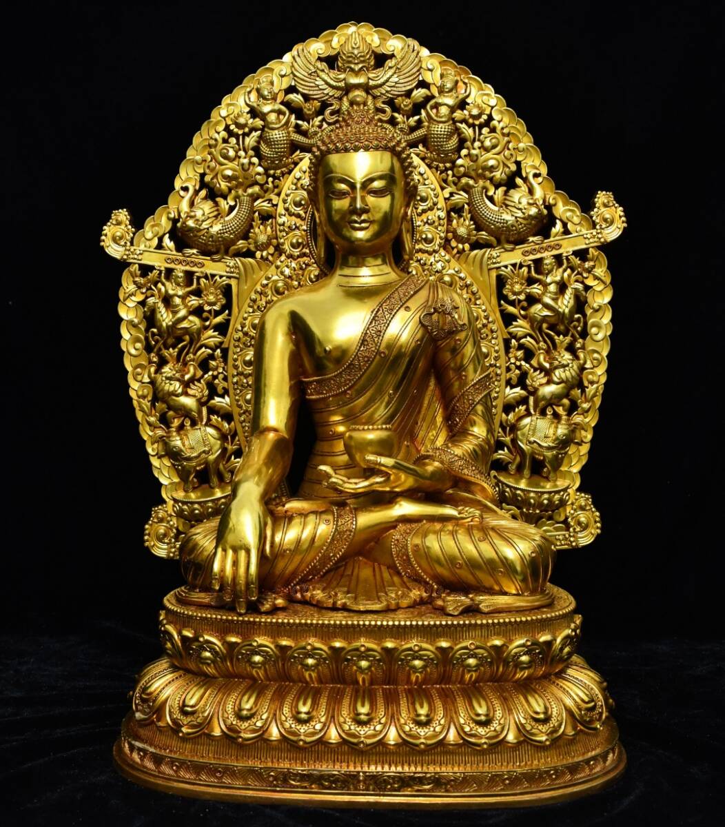 旧 明代 銅仏像 釋迦摩尼 仏像 中国古美術 古賞物 古置物 唐物 K710拍卖