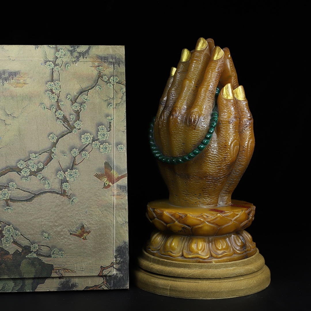 旧 清代 寿山石 《福寿》 仏手 文房具 中国古美術 古賞物 古置物 唐物 S710拍卖