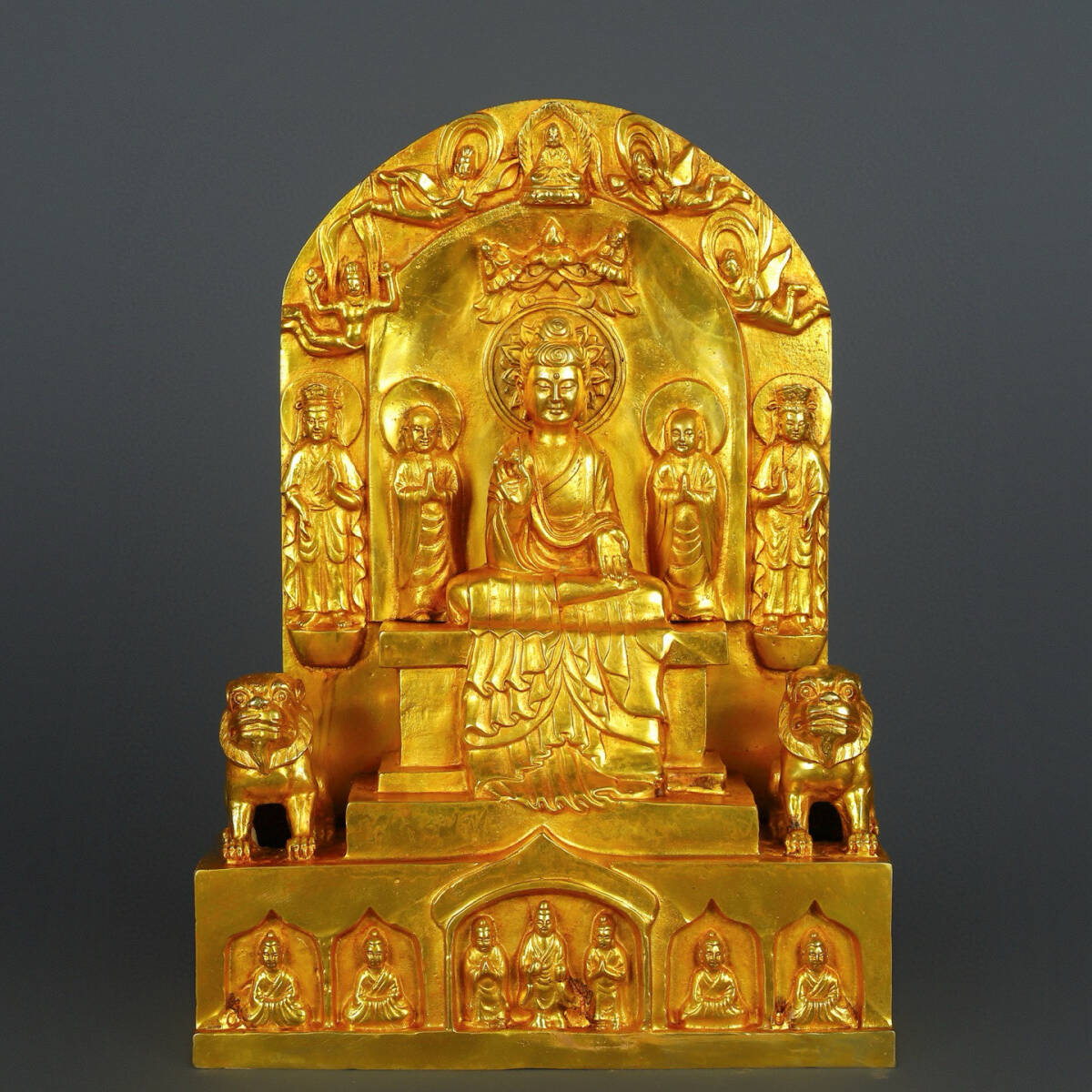 旧 北魏 鍍真金 仏像 中国古美術 古賞物 古置物 唐物 S710拍卖