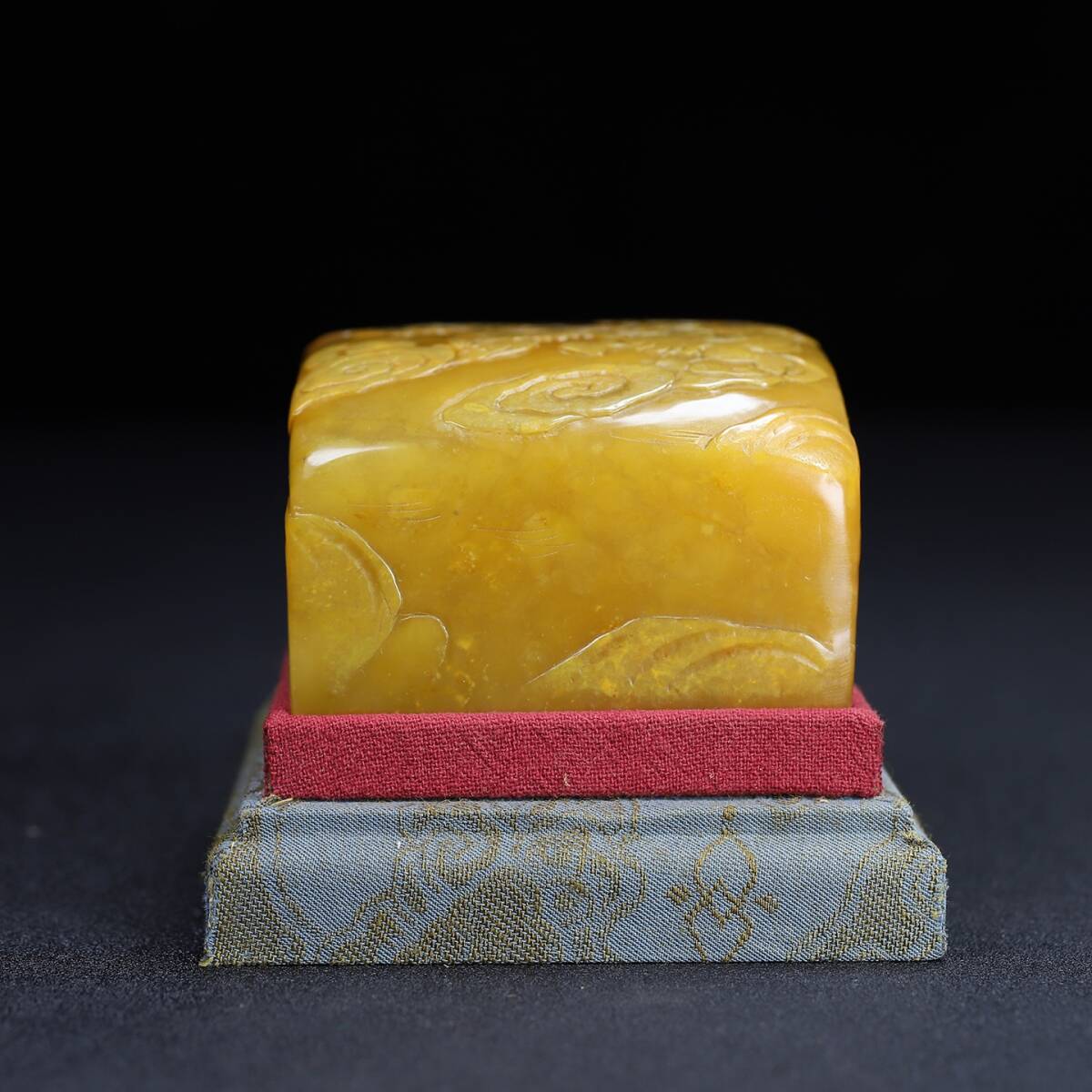 旧 清代 寿山石 雙龍献瑞 印章 文房具 中国古美術 古賞物 古置物 唐物 S710拍卖