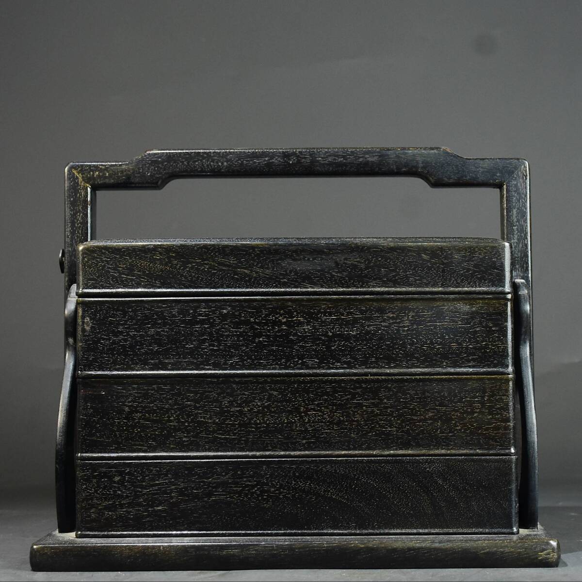 旧 清代 紫檀木 食盒 中国古美術 古賞物 古置物 唐物 K710拍卖