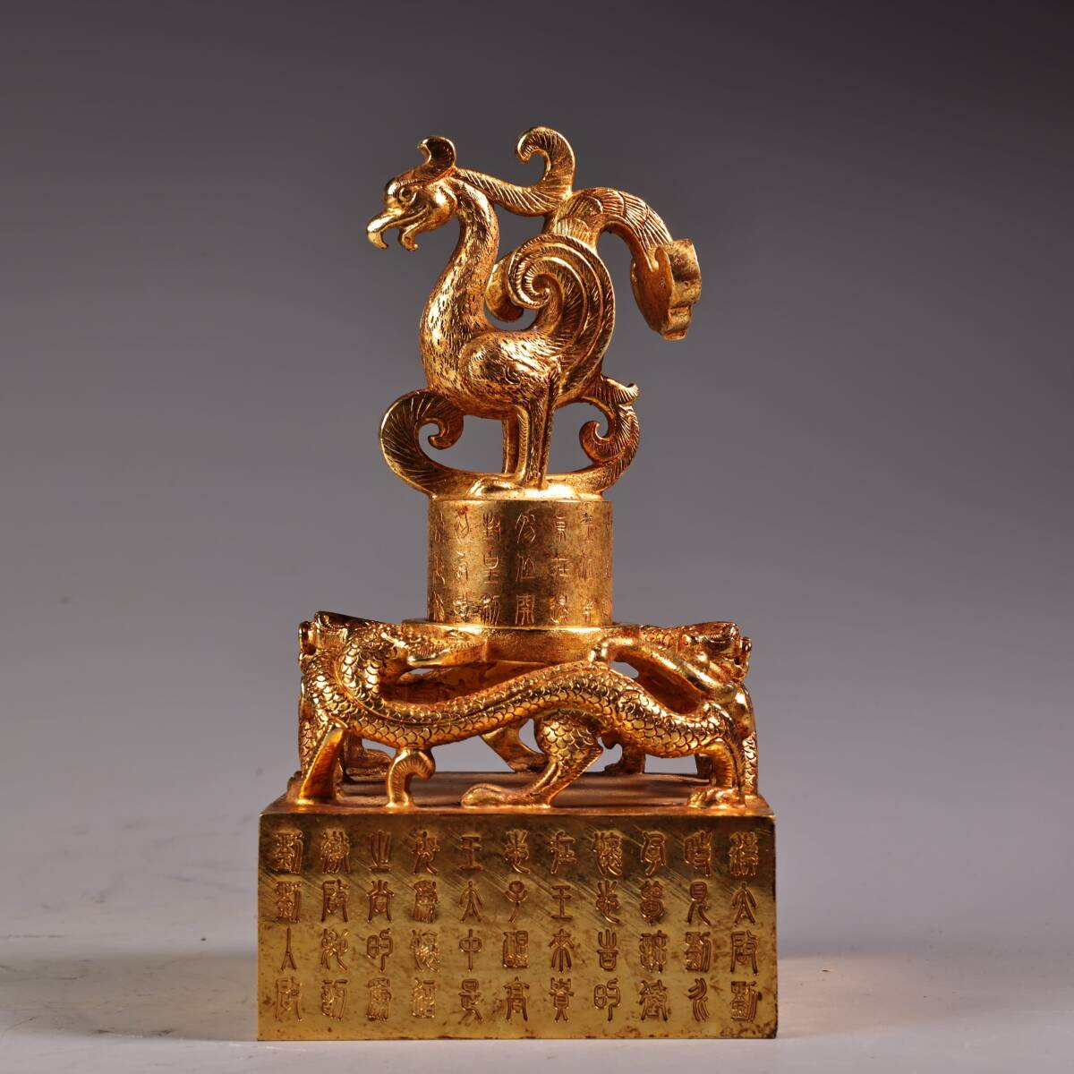 旧 清代 銅塗金 印章 一組 中国古美術 古賞物 古置物 唐物 K710拍卖