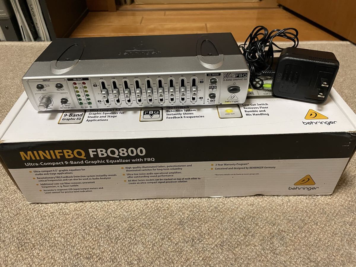 BEHRINGER MINIFBQ FBQ800 コンパクト 9 Band グラフィックイコライザー 中古ですが良品拍卖