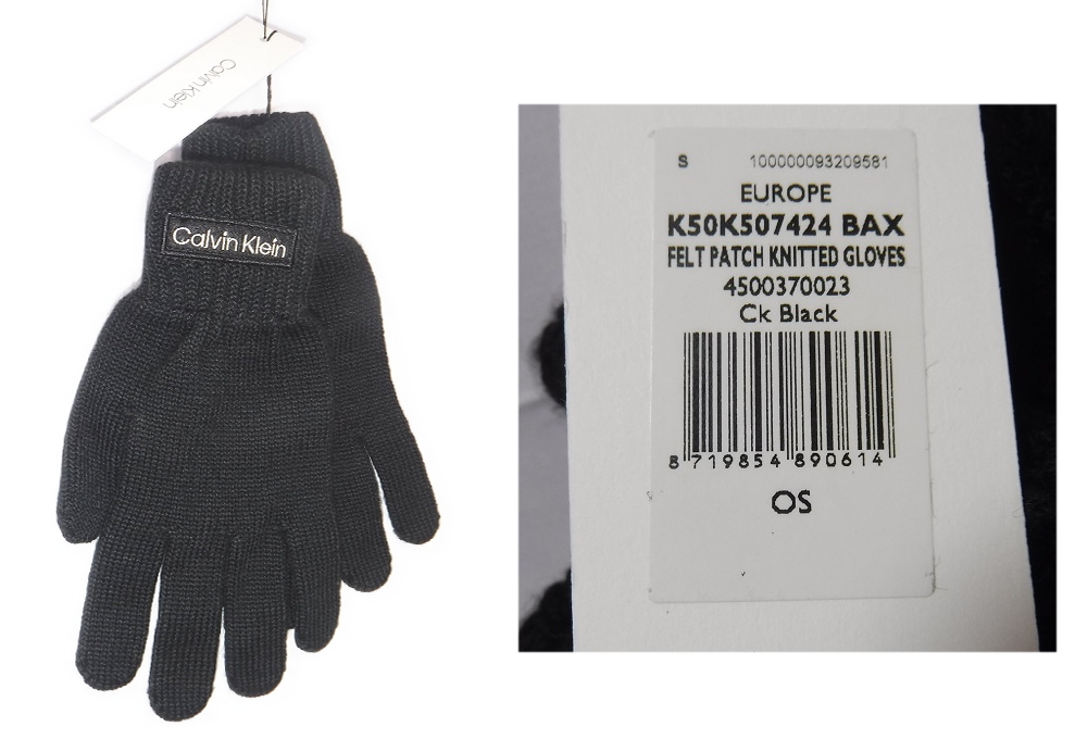 即決■★Calvin Klein / カルバンクライン★■Felt Patch Knitted Gloves 拍卖