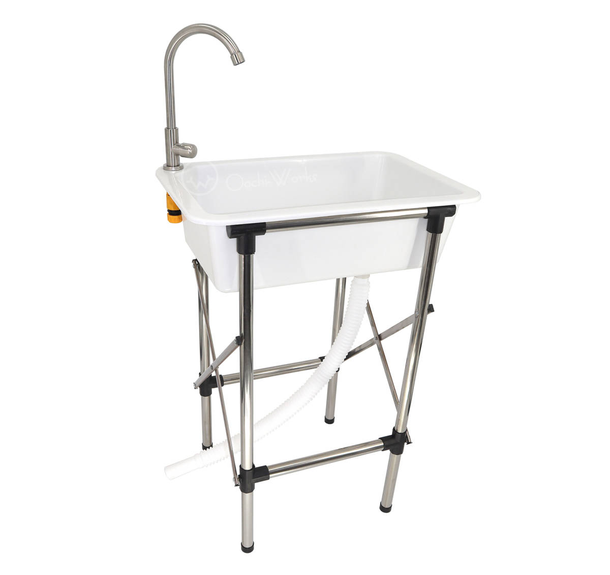 プラスチック流し台 OW-P500 折りたたみ式 水洗付き W555×D370×H740mm 改良型 ガーデンシンク 屋外用流し台 ☆本州四国九州送料無料!拍卖