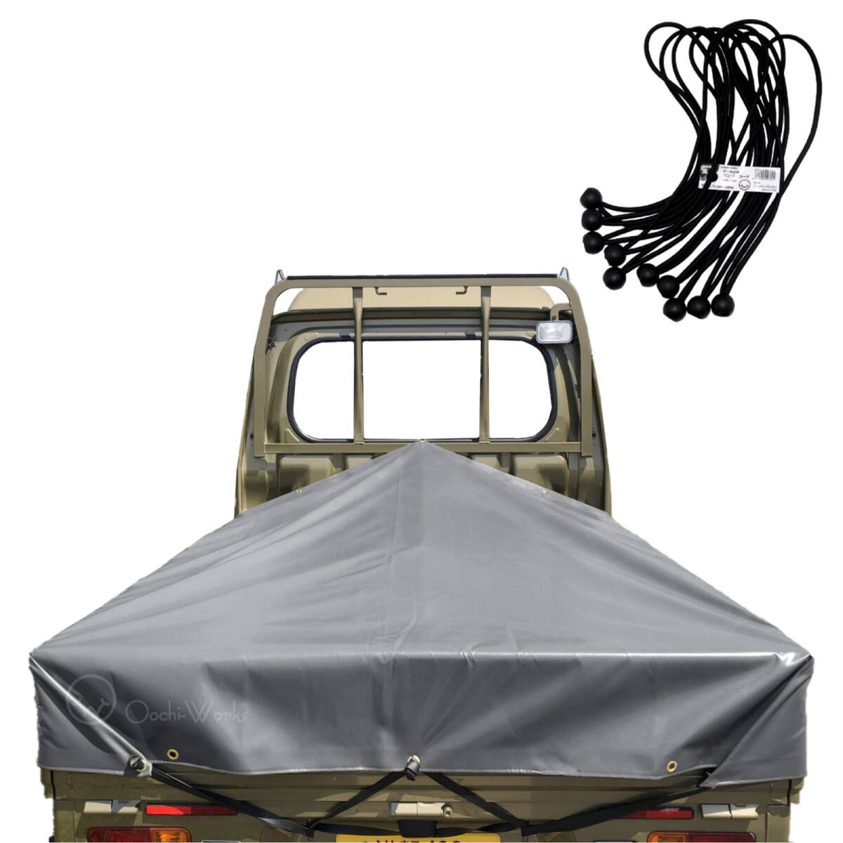 バンジーコード 10本付 ハイゼットジャンボシート シート単品 グレー (前部)2.0m・(後部)1.9m×(長さ)1.93m ☆本州四国九州送料無料拍卖