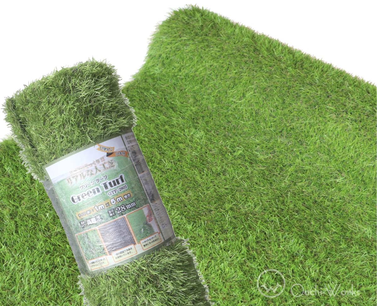 リアル人工芝 芝丈28mm 1m×5m巻 U字ピン10本付 高麗芝 GTF-2805 人工芝 ◆本州四国九州送料無料◆拍卖