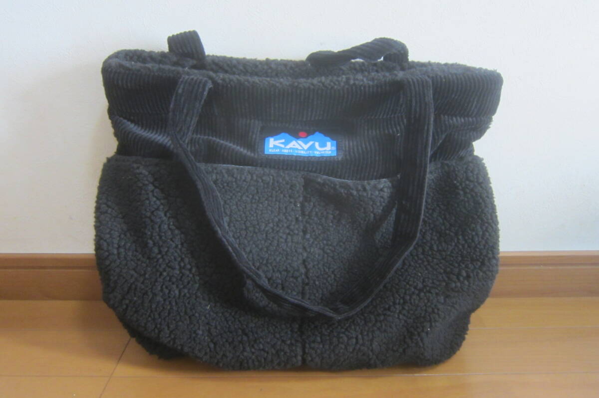 KAVU カブー かばん トートバッグ ボア×コーデュロイ 黒 O2510D拍卖