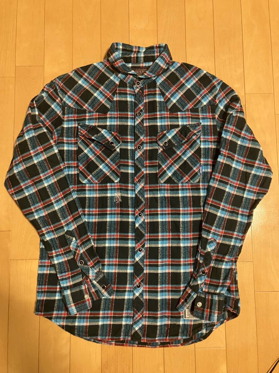 ネイバーフッド シャツ サイズM neighborhood チェックネルシャツ ブルー×レッド 拍卖