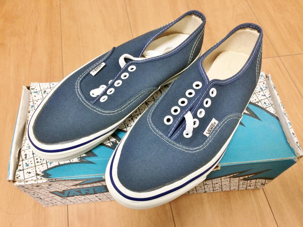 80's VANS AUTHENTIC “NAVY” USA製 Deadstock 箱付 ビンテージ品拍卖