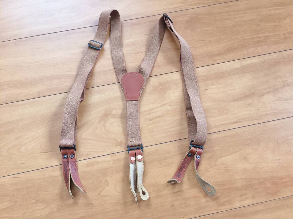 90's carhartt/カーハート サスペンダー 茶レザー 復刻品・新品・未使用拍卖